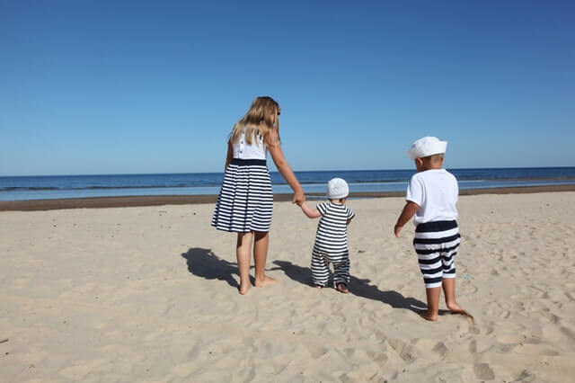 Família na praia de Ipanema