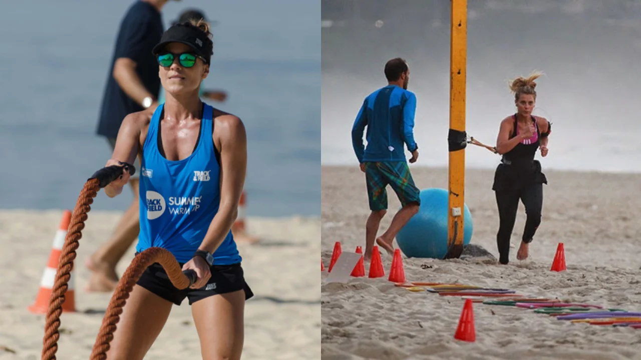 treino funcional na praia