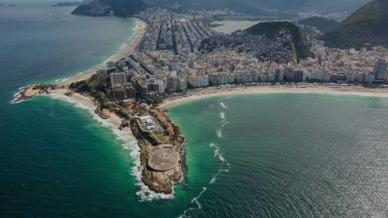 Vista de cima Forte de Copacabana Rio de Janeiro