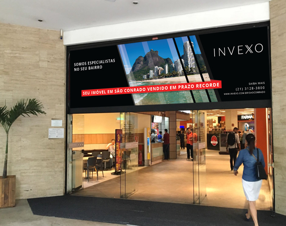 Divulgação INVEXO na entrada do Shopping Fashion Mall